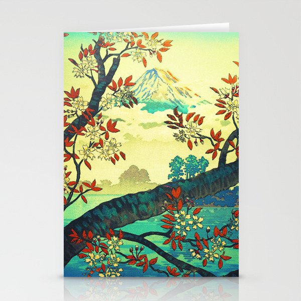 At Suidi - Autumn Mountain & Tree Ukiyoe Nature Landscape Stationery Card Gallery Image 1