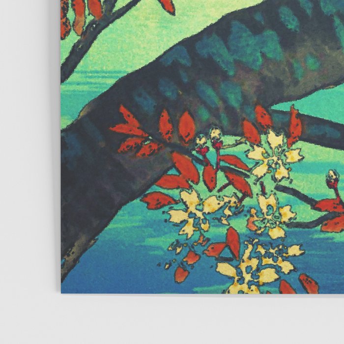 At Suidi - Autumn Mountain & Tree Ukiyoe Nature Landscape Poster Gallery Image 3
