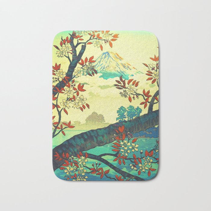 At Suidi - Autumn Mountain & Tree Ukiyoe Nature Landscape Bath Mat Gallery Image 1