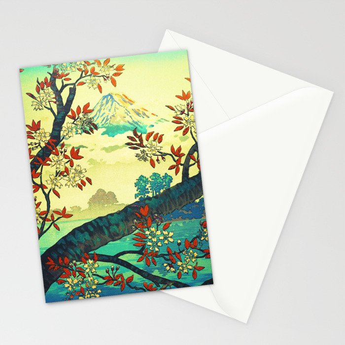At Suidi - Autumn Mountain & Tree Ukiyoe Nature Landscape Stationery Card Gallery Image 2