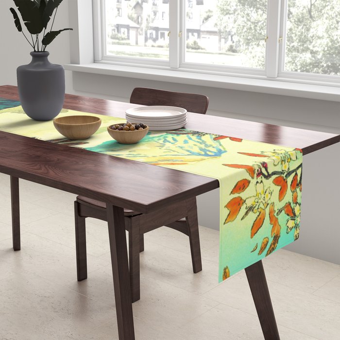 At Suidi - Autumn Mountain & Tree Ukiyoe Nature Landscape Table Runner Gallery Image 2