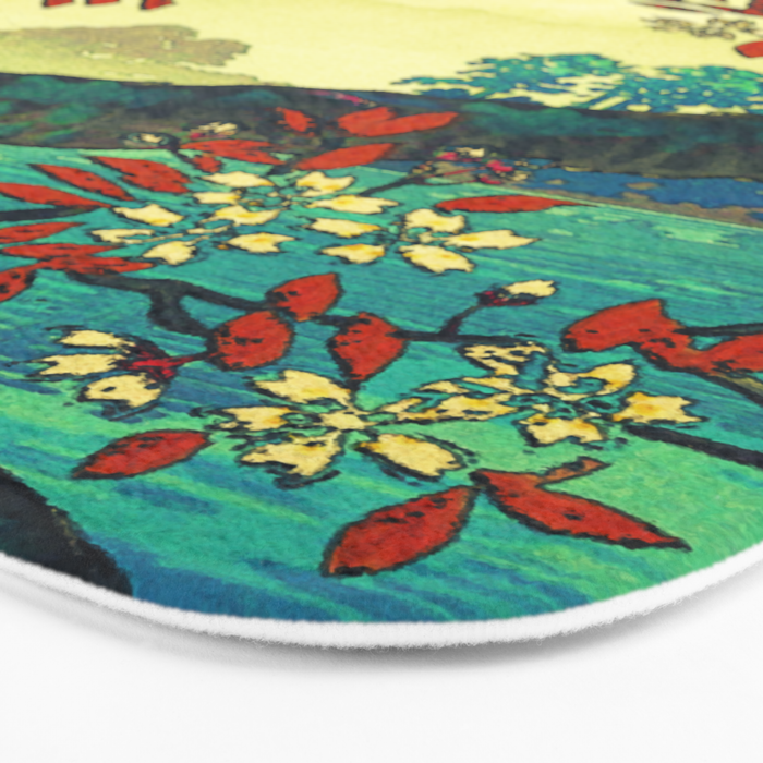 At Suidi - Autumn Mountain & Tree Ukiyoe Nature Landscape Bath Mat Gallery Image 3