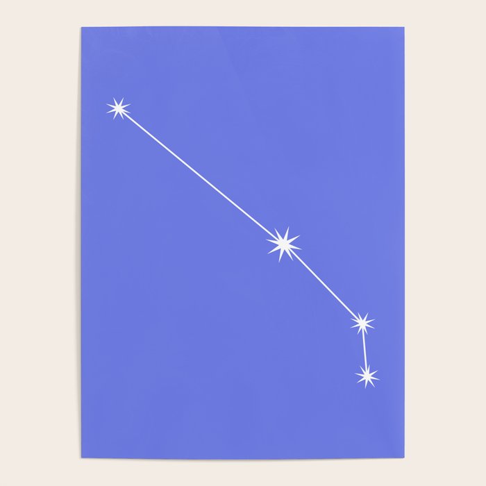 Aries Zodiac Star Constellation Line Art Periwinkle Purple Poster Gallery Image 4