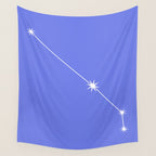 Aries Zodiac Star Constellation Line Art Periwinkle Purple Wall Tapestry Gallery Image 4