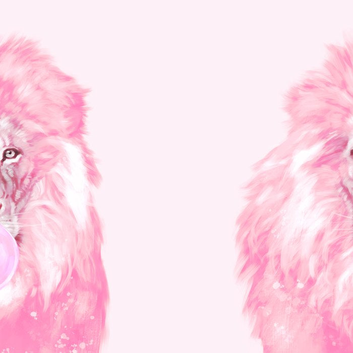 Lion Chewing Bubble Gum in Pink Coffee Mug Gallery Image 2