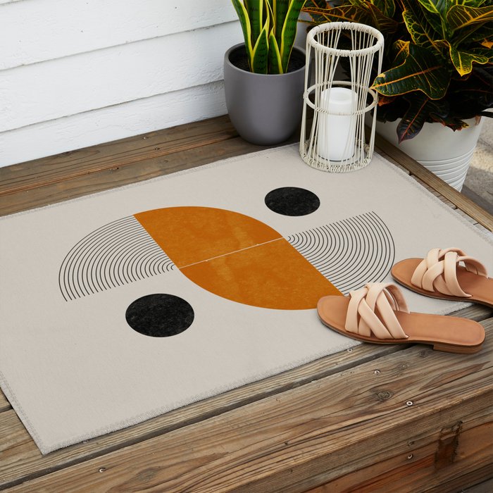 Abstract Geometric Shapes Outdoor Rug Gallery Image 2