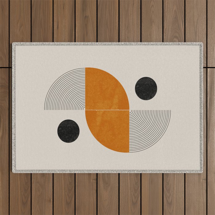 Abstract Geometric Shapes Outdoor Rug Gallery Image 1