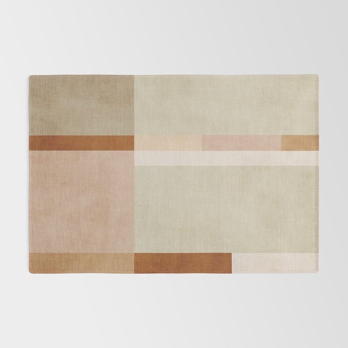 Minimalist Neutral Geometric Abstract Artwork Rug Gallery Image 2
