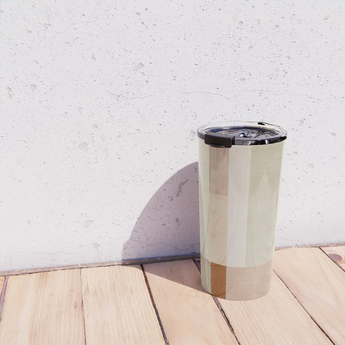 Minimalist Neutral Geometric Abstract Artwork Travel Mug Gallery Image 4