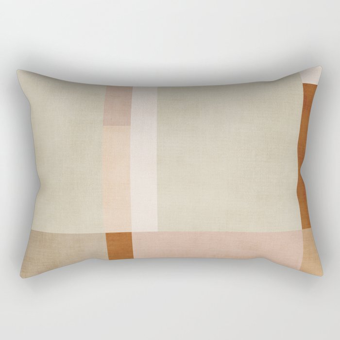 Minimalist Neutral Geometric Abstract Artwork Rectangular Pillow Gallery Image 2