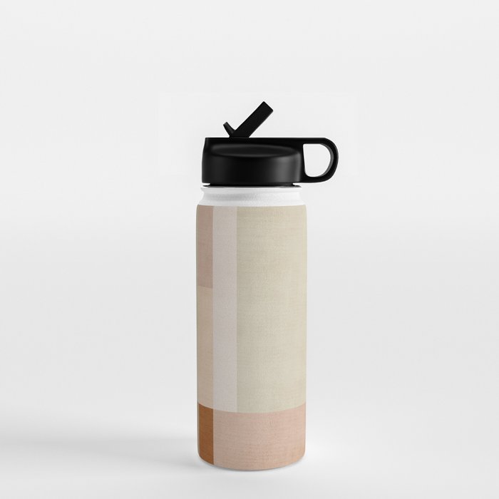 Minimalist Neutral Geometric Abstract Artwork Water Bottle Gallery Image 1