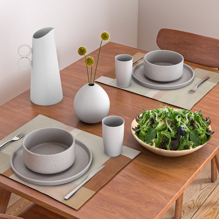Minimalist Neutral Geometric Abstract Artwork Placemat Gallery Image 2