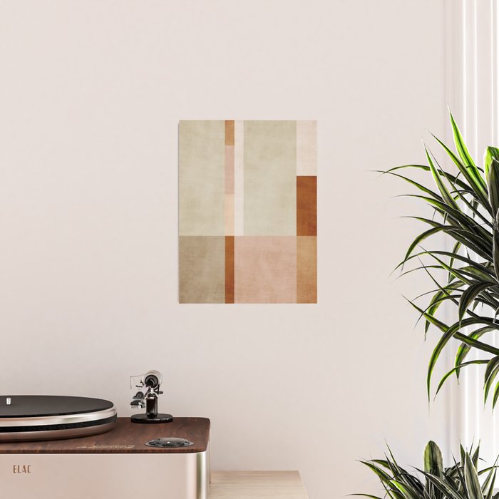 Minimalist Neutral Geometric Abstract Artwork Poster Gallery Image 2