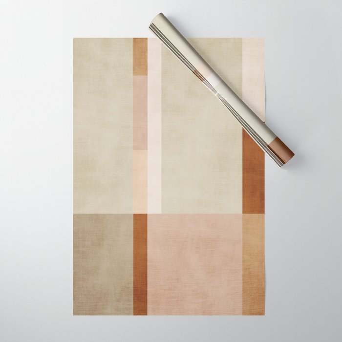 Minimalist Neutral Geometric Abstract Artwork Wrapping Paper Gallery Image 1