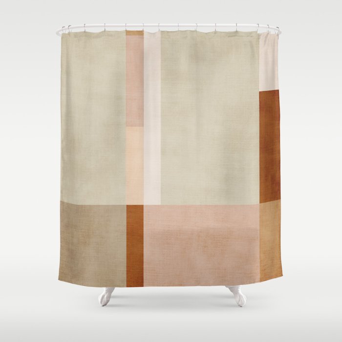 Minimalist Neutral Geometric Abstract Artwork Shower Curtain Gallery Image 1