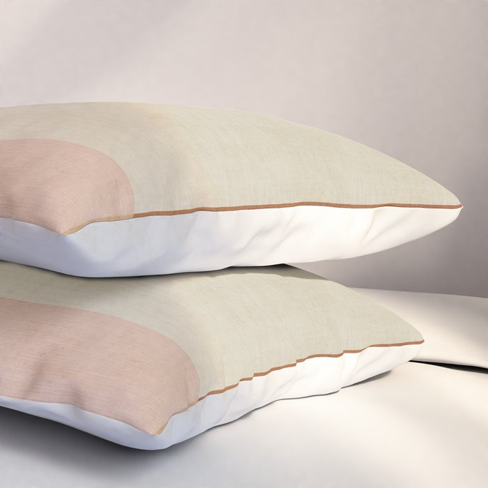 Minimalist Neutral Geometric Abstract Artwork Pillow Sham Gallery Image 3