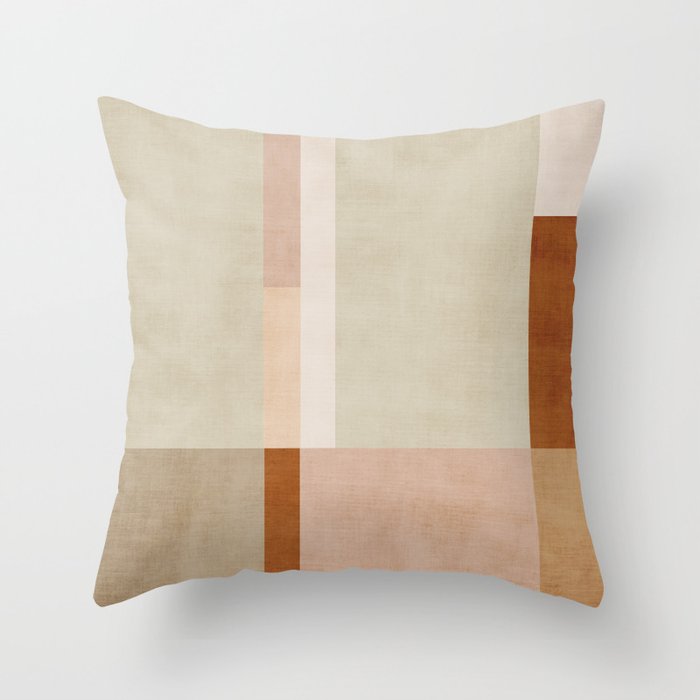 Minimalist Neutral Geometric Abstract Artwork Throw Pillow Gallery Image 6