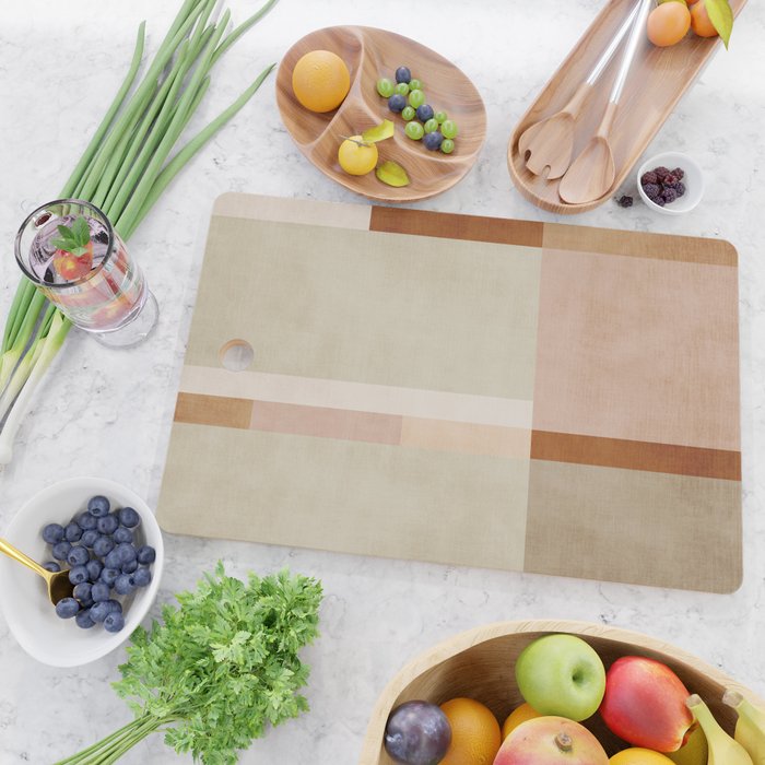 Minimalist Neutral Geometric Abstract Artwork Cutting Board Gallery Image 2