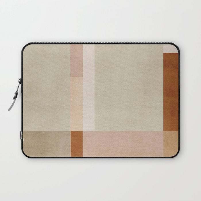 Minimalist Neutral Geometric Abstract Artwork Laptop Sleeve Gallery Image 1