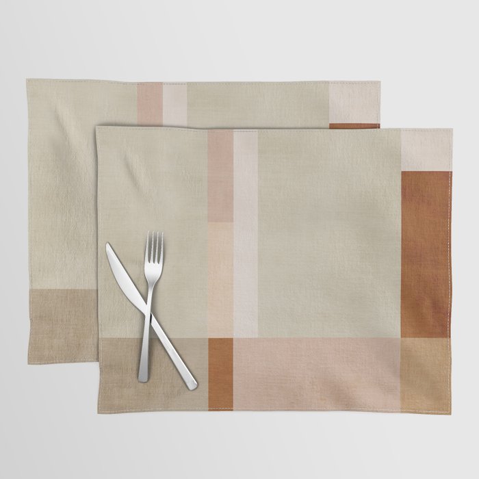 Minimalist Neutral Geometric Abstract Artwork Placemat Gallery Image 1