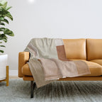 Minimalist Neutral Geometric Abstract Artwork Throw Blanket Gallery Image 1
