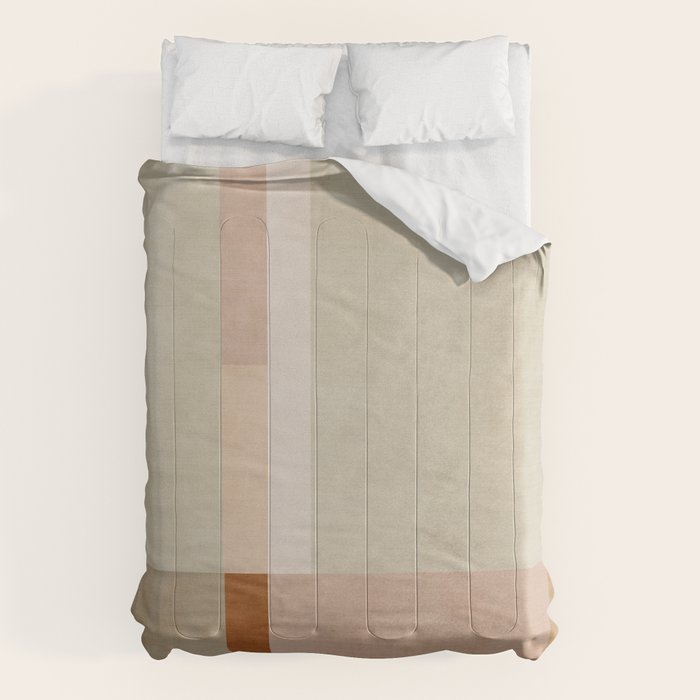 Minimalist Neutral Geometric Abstract Artwork Comforter Gallery Image 1