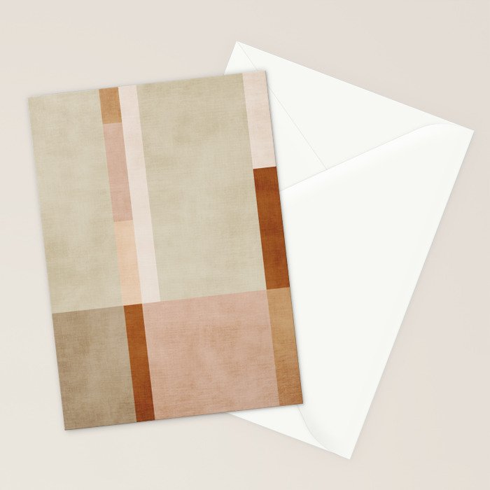 Minimalist Neutral Geometric Abstract Artwork Stationery Card Gallery Image 2