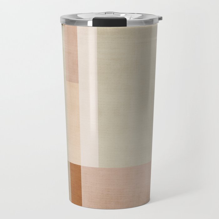 Minimalist Neutral Geometric Abstract Artwork Travel Mug Gallery Image 1
