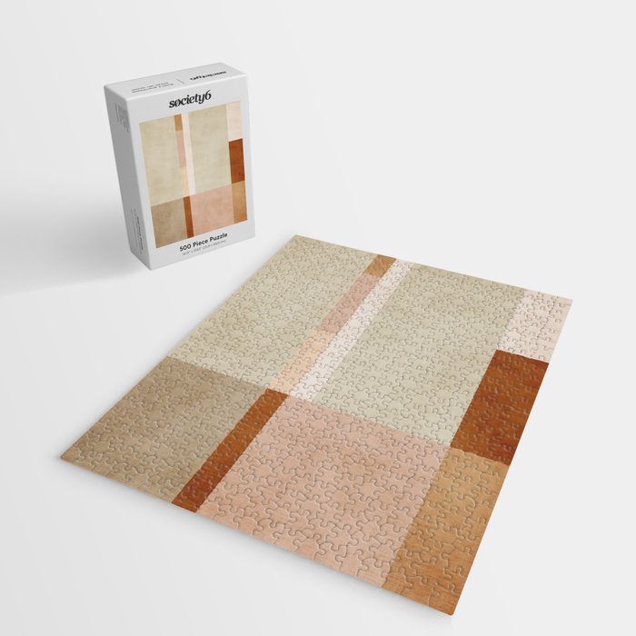 Minimalist Neutral Geometric Abstract Artwork Jigsaw Puzzle Gallery Image 2