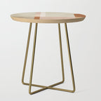 Minimalist Neutral Geometric Abstract Artwork Side Table Gallery Image 1