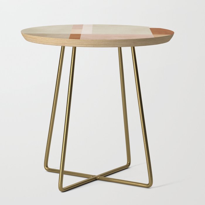 Minimalist Neutral Geometric Abstract Artwork Side Table Gallery Image 1