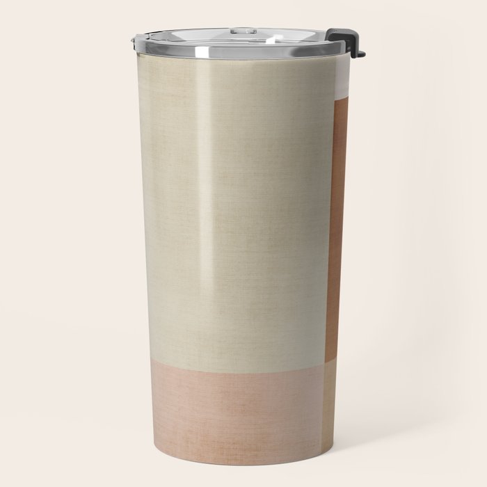 Minimalist Neutral Geometric Abstract Artwork Travel Mug Gallery Image 2