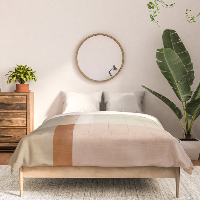 Minimalist Neutral Geometric Abstract Artwork Comforter Gallery Image 3