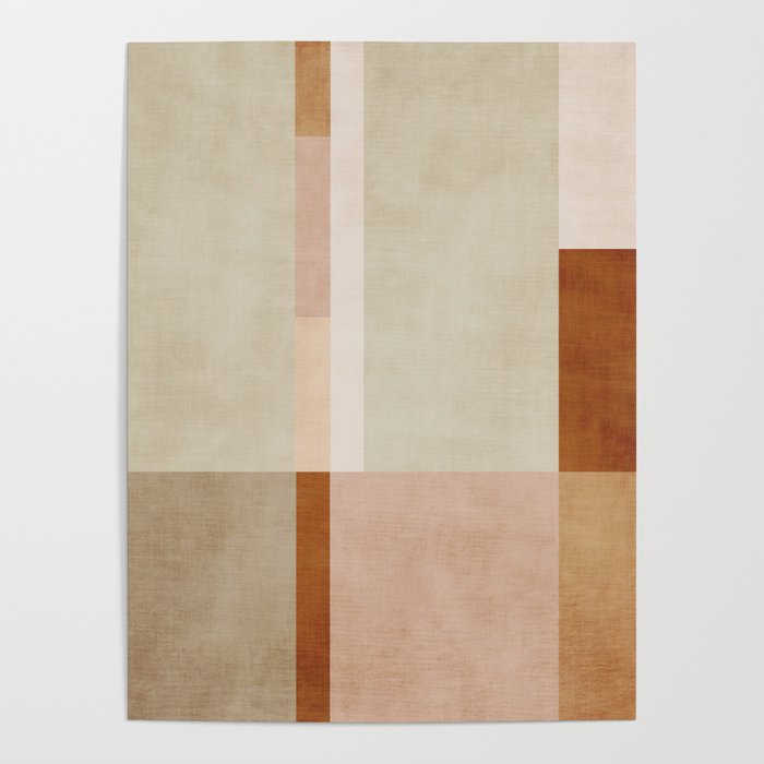 Minimalist Neutral Geometric Abstract Artwork Poster Gallery Image 4