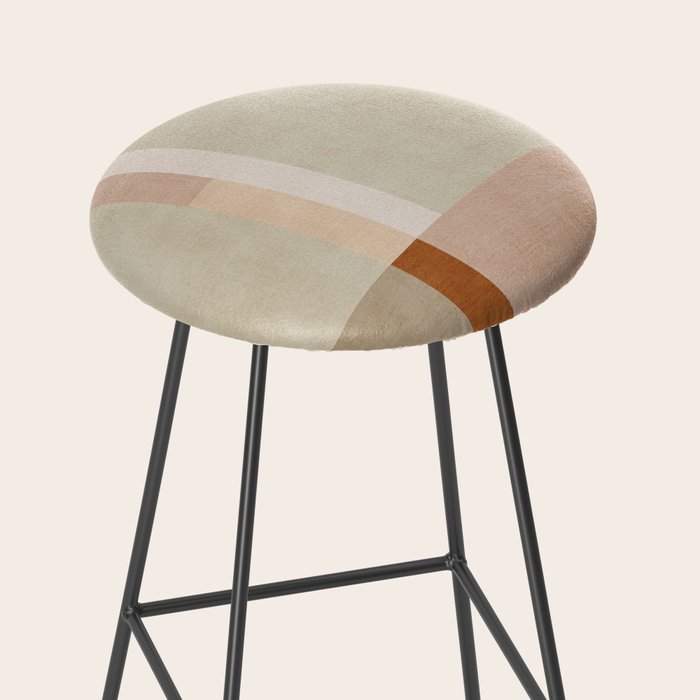 Minimalist Neutral Geometric Abstract Artwork Stool Gallery Image 2