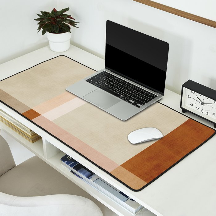 Minimalist Neutral Geometric Abstract Artwork Desk Mat Gallery Image 2