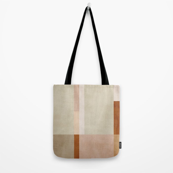 Minimalist Neutral Geometric Abstract Artwork Tote Bag Gallery Image 2