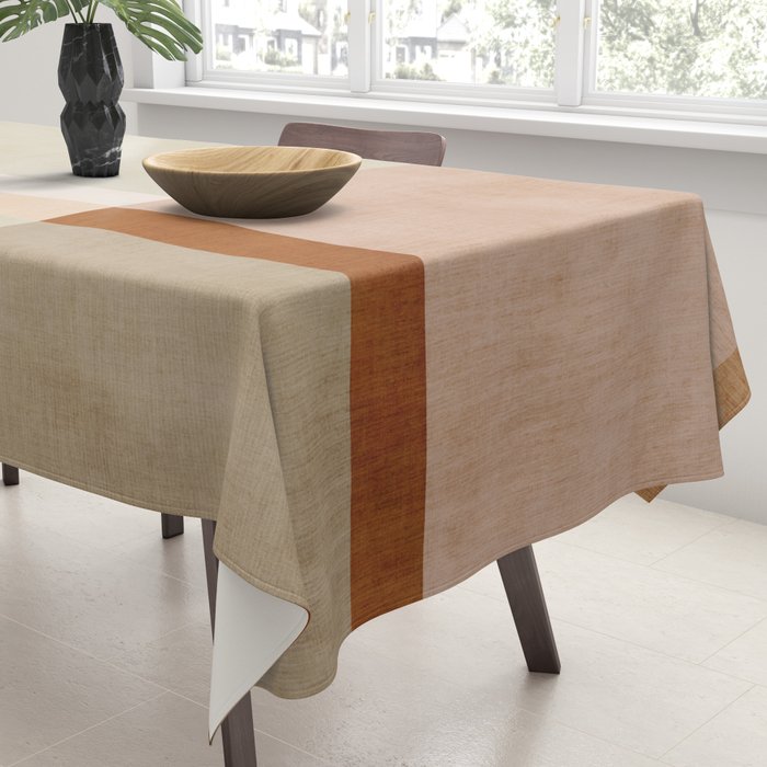 Minimalist Neutral Geometric Abstract Artwork Tablecloth Gallery Image 3