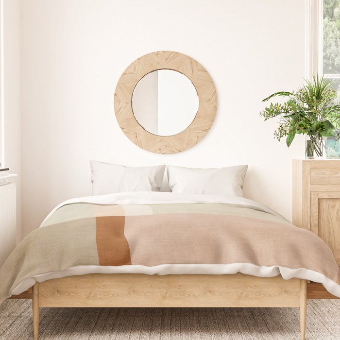 Minimalist Neutral Geometric Abstract Artwork Duvet Cover Gallery Image 3