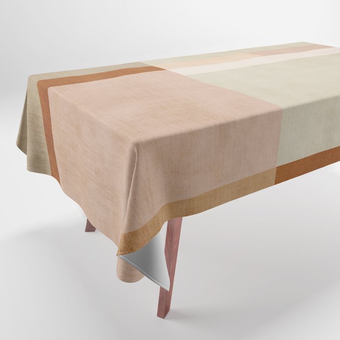 Minimalist Neutral Geometric Abstract Artwork Tablecloth Gallery Image 1