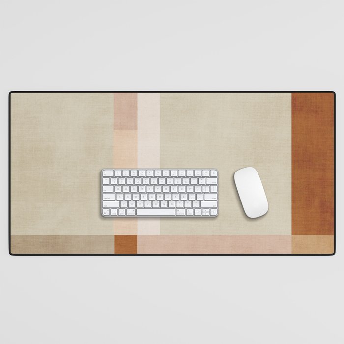 Minimalist Neutral Geometric Abstract Artwork Desk Mat Gallery Image 1
