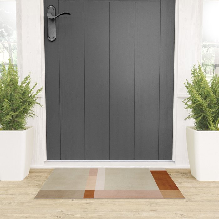 Minimalist Neutral Geometric Abstract Artwork Welcome Mat Gallery Image 3