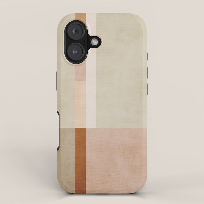 Minimalist Neutral Geometric Abstract Artwork iPhone Case Gallery Image 1