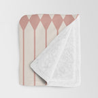 Minimal Geometric Pattern - Rose Throw Blanket Gallery Image 3
