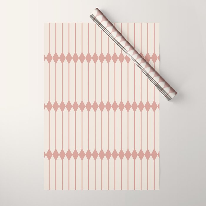 Minimal Geometric Pattern - Rose Wrapping Paper Gallery Image 1
