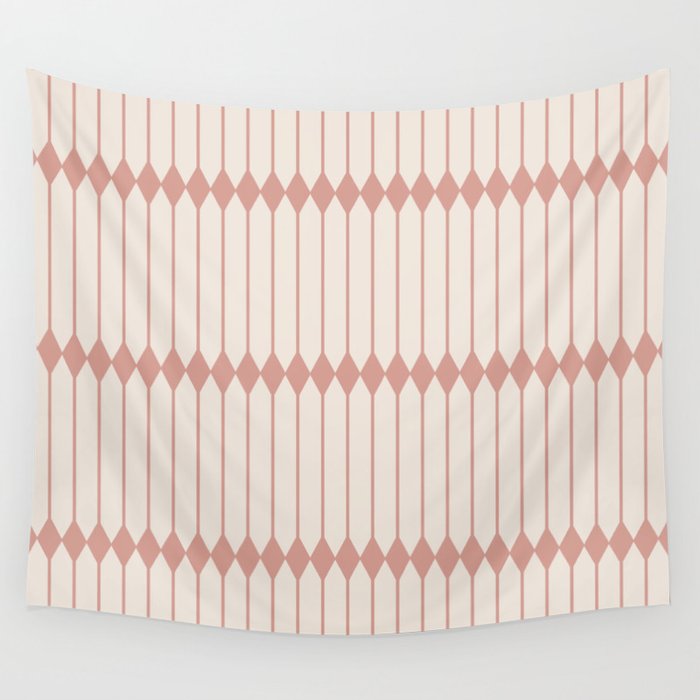 Minimal Geometric Pattern - Rose Wall Tapestry Gallery Image 1