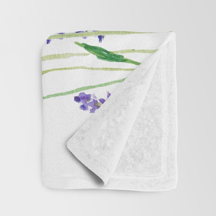lavender watercolor horizontal Throw Blanket Gallery Image 3
