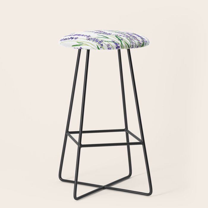 lavender watercolor horizontal Stool Gallery Image 1