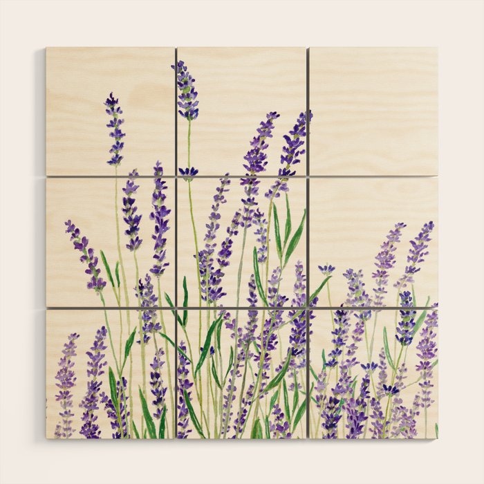 lavender watercolor horizontal Wood Wall Art Gallery Image 1