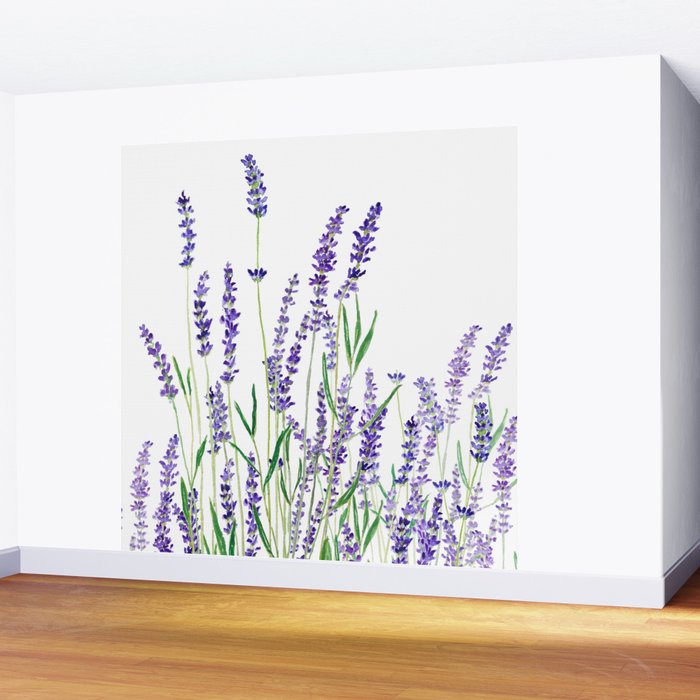 lavender watercolor horizontal Wall Mural Gallery Image 2